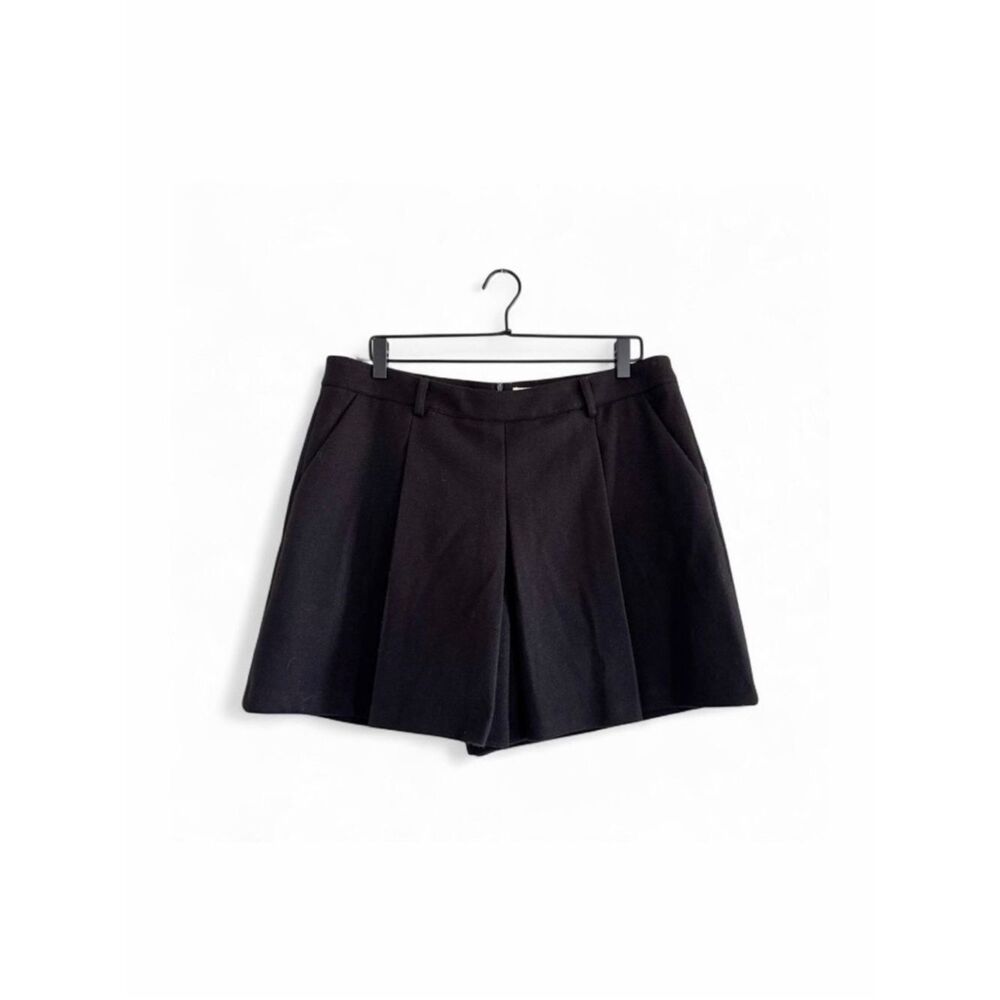 NWT ELODIE Black Pleated Shorts High Waisted Felt Lined Cute Classy Size XL